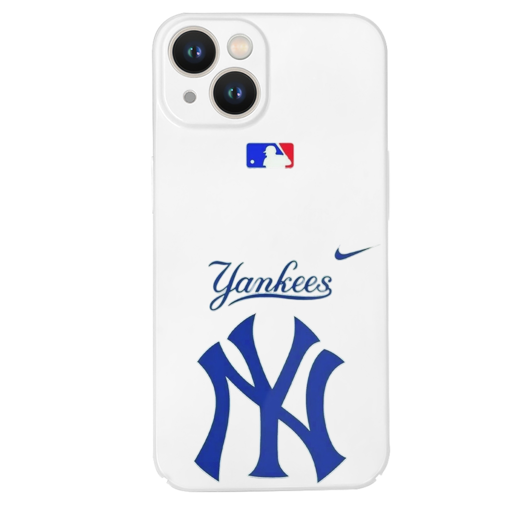 New York Yankees Blue Logo IPhone 14 Series Full-Cover Hard Case – Shockproof With Raised Camera Protection – Precise Cutouts, Wireless Charging Compatible – Durable, Anti-Yellowing, Easy To Clean